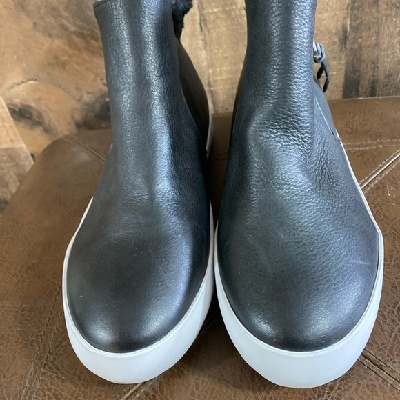 Rebecca Minkoff Women's Shelly Sneaker Boot Size 7.5 Black Leather Zip Faux Fur - Picture 5 of 13